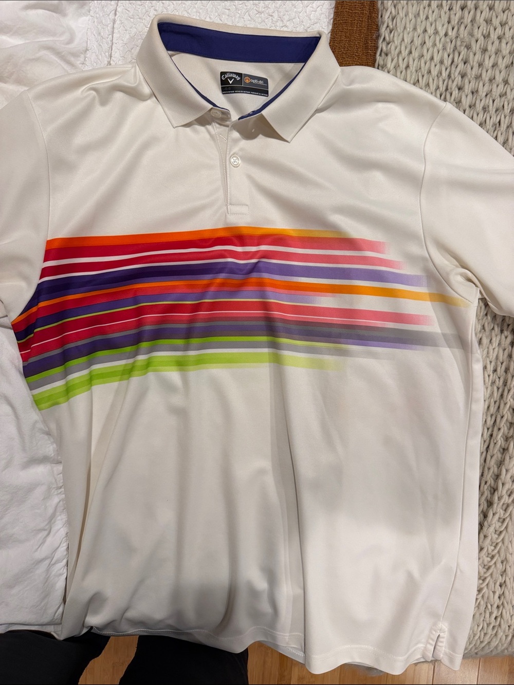 Callaway Men’s golf Polo with Rainbow Horizontal Stripes